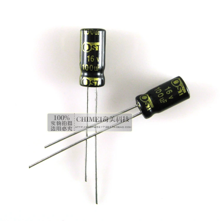 

Free Delivery. 16 v 100 uf electrolytic capacitor size 10 x5mm capacitor