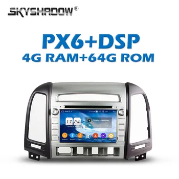 

PX6 Car DVD Player DSP IPS Android 9.0 64GB + 4GB GPS map A RDS Radio WIFI Bluetooth 5.0 For Hyundai Santa Fe 2005 - 2011 2012