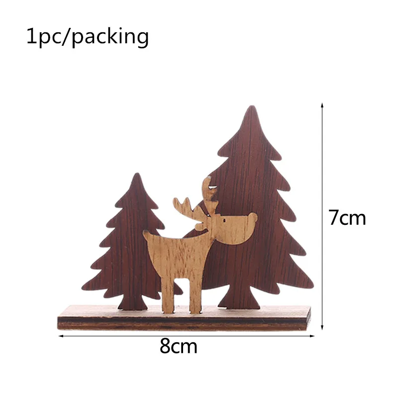 1 комплект Счастливого Рождества кулон Деревянный Рождественская елка украшение "Лось" для Happy год рождественский дом вечерние декора рабочего подарки для детей - Цвет: B001