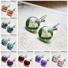 Дейзи Роза серьги "Сакура" простой Стиль серьги в форме цветов Стекло Кабошоны Ювелирных украшений Hand-Made серьги Для женщин Lover Подарки серьги-гвоздики