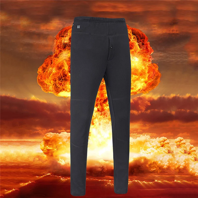 Electric pants warm layer elastic USB charging heating underwear men and women winter ski pants for boys and girls ski 30N21 (2)