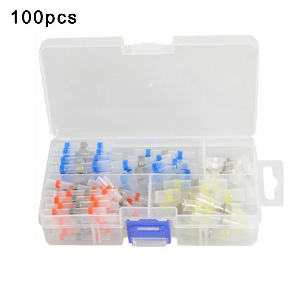 100 Pcs Solder Seal Wire Connectors Crimp Butt Connector Kit Automotive Marine Insulated | Автомобили и мотоциклы