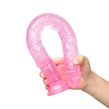 45cm Soft Jelly Realistic Dildos Lesbian Vaginal Huge Anal Plug Super Long Dildo Sucker Flexible For Men&Women G-spot  Sex Toys 3