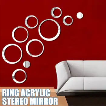 

24pcs/set 3D DIY Circles Wall Sticker Home Decoration Mirror Wall Stickers for TV Background Home Decor Acrylic Decor Wall Art