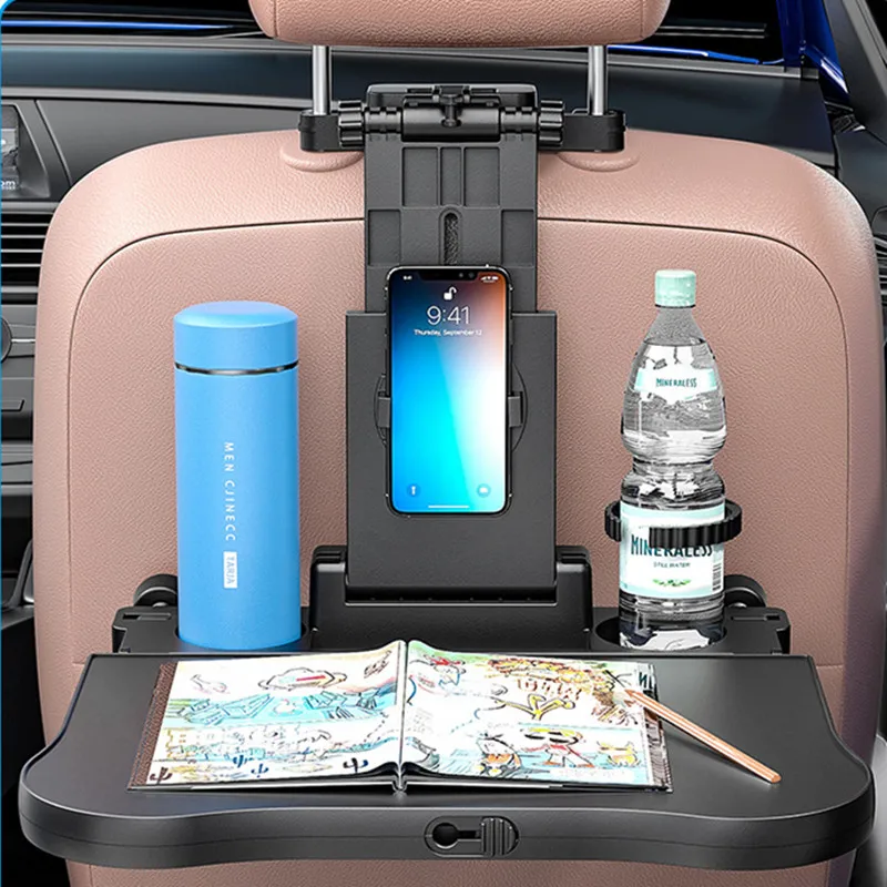

Car travel table multifunctional car seat backrest table board adjustable adult children water cup computer stand