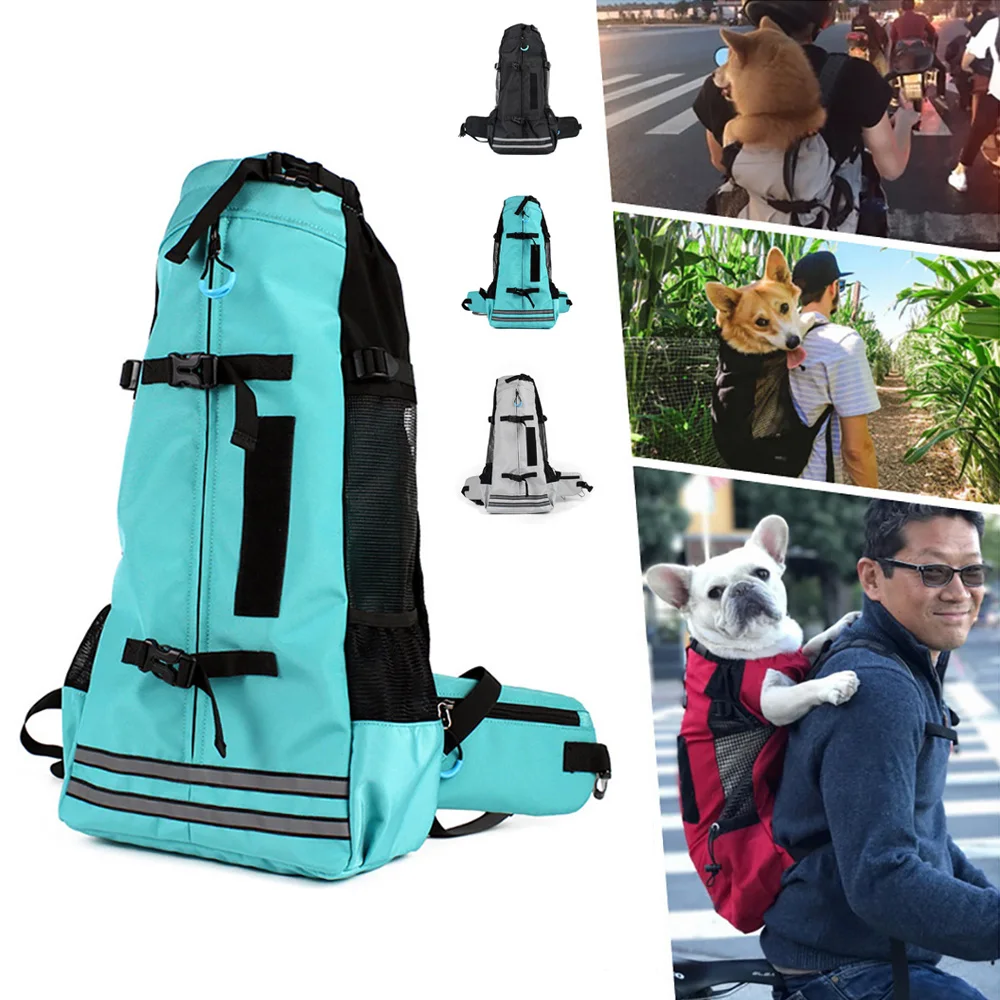 Pet mochila al aire libre transportador para perros bolsa pequeño mediano perros Corgi mochila con Bulldog reflectante de perro transpirable bolsas de viaje