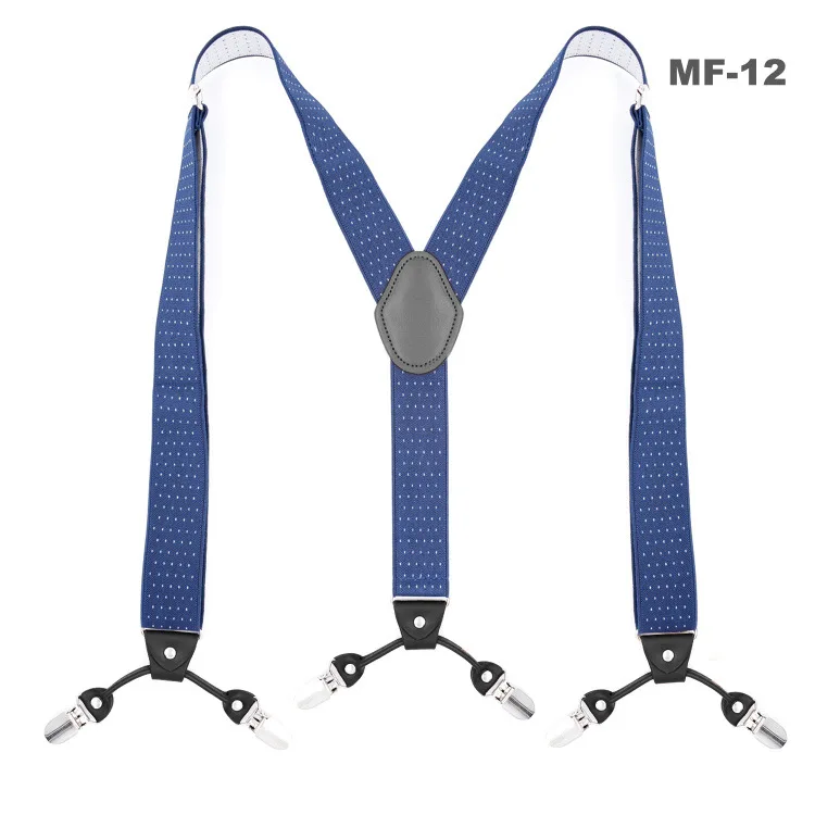 3.5cm Suspenders Для мужчин и женщин, 6 зажимов, рубашка для отдыха, 3,5 см, штаны, брюки с клипсой на Y-Back, подтяжки из искусственной кожи, эластичный сплав, металлическая головка, регулируемые подтяжки - Цвет: 3.5cm Suspenders