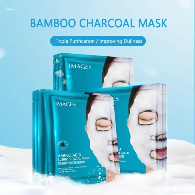 Amino Acid Bamboo Charcoal Bubble Mask Moisturizing Hydrating Face Mask Oil Control Blackhead Removal Skin Care