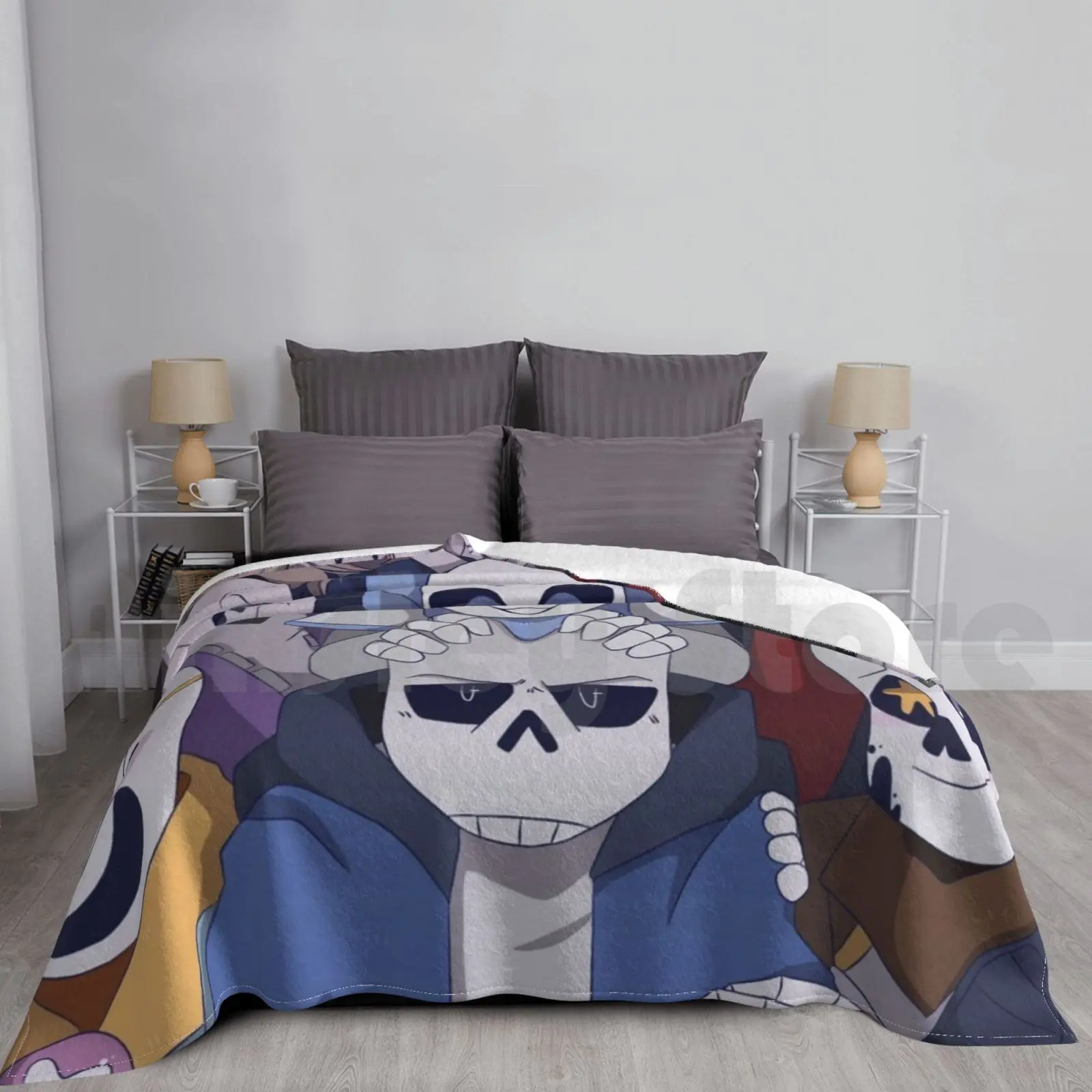 

Sans Sans And Sans Blanket For Sofa Bed Travel Undertale Sans Error Epic Dream Ink Reaper Horror Geno Flowey Au