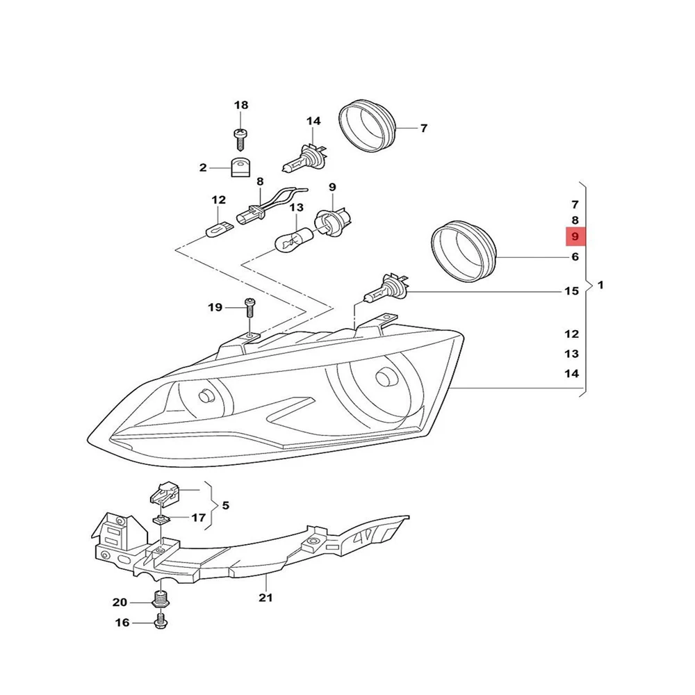 Для VW Polo 2012 2018 новый передний поворотный сигнальный светильник держатель лампы