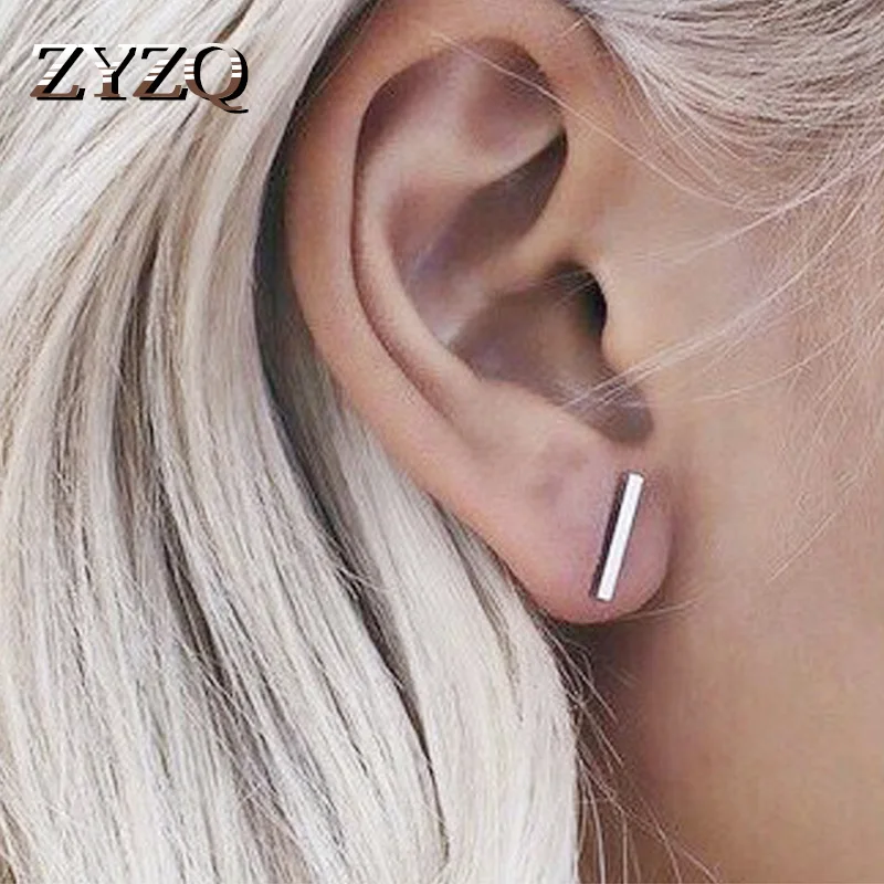 ZYZQ женские серьги-гвоздики модный простой тип с буквой T дизайн простые крутые