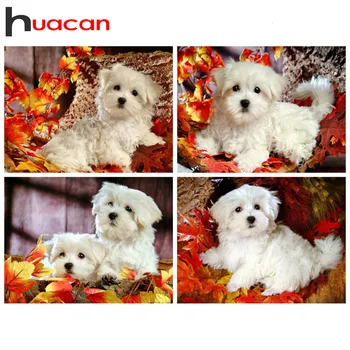 

Huacan Diamond Painting Full Square Dog Picture Of Rhinestones Home Decor Mosaic Animal Handmade Gift Wall Art