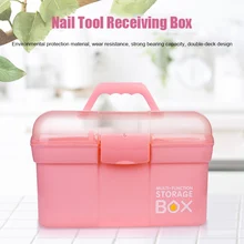 Ручной ящик для хранения Органайзер контейнер для ювелирных изделий лак для ногтей ручка Маникюрный Инструмент KG66