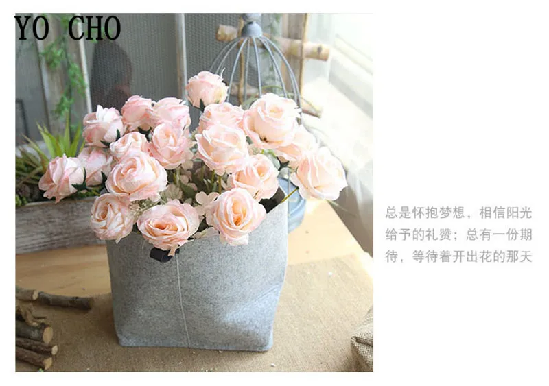 fake silk roses artificial flowers wedding bouquet  (12)