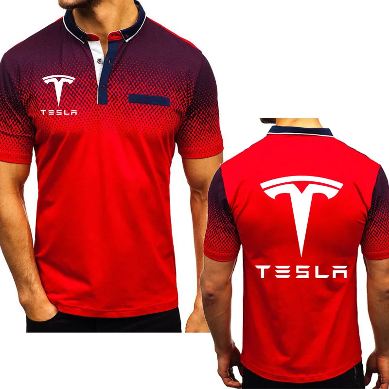 Tesla Men T-Polo short sleeve Cotton  3