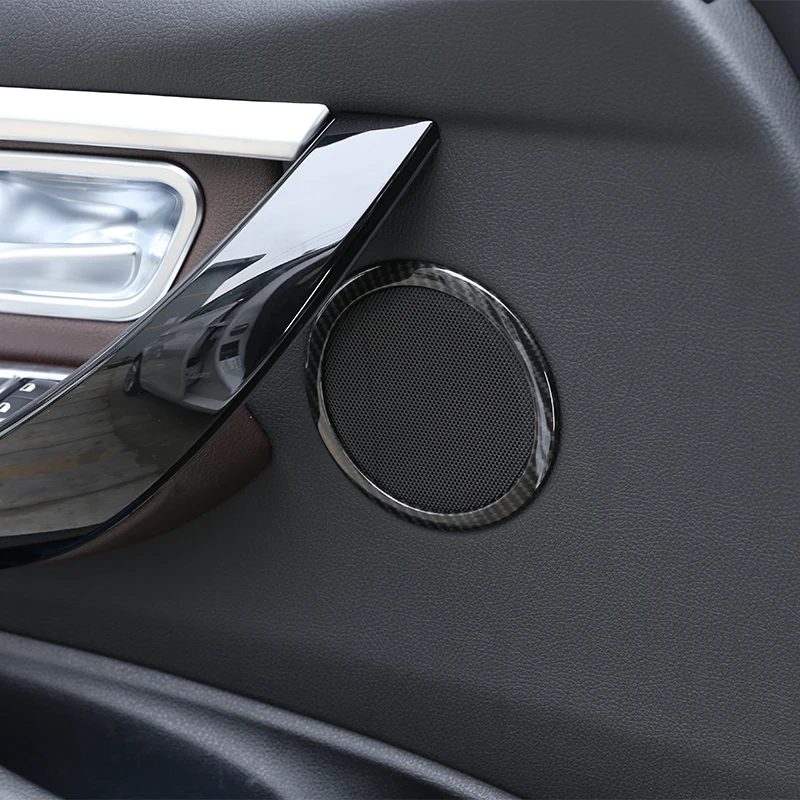 

4Pcs Carbon Fiber Style ABS Car Door Speakers Ring Trim For BMW F30 3 Series F34 3GT 2013-2018 Car Accessories
