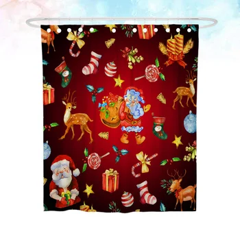 

1pc Shower Curtain Creative Christmas Polyester Classical Waterproof Shower Curtain Bath Curtain for Hotel Bathroom Home