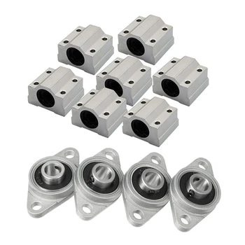 

8Pcs Sc8Uu Scs8Uu 8mm Linear Motion Ball Bearing Slide Block Bushing Linear Shaft & 4Pcs Kfl08 Pillow Block Bearing 8mm Bore Dia