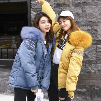 

Winter Jacket Women Hooded Fur Collar Parkas Plus Size Woman Winter Coats And Jacket Loose Short Coat Women Parkas Femenina Coat