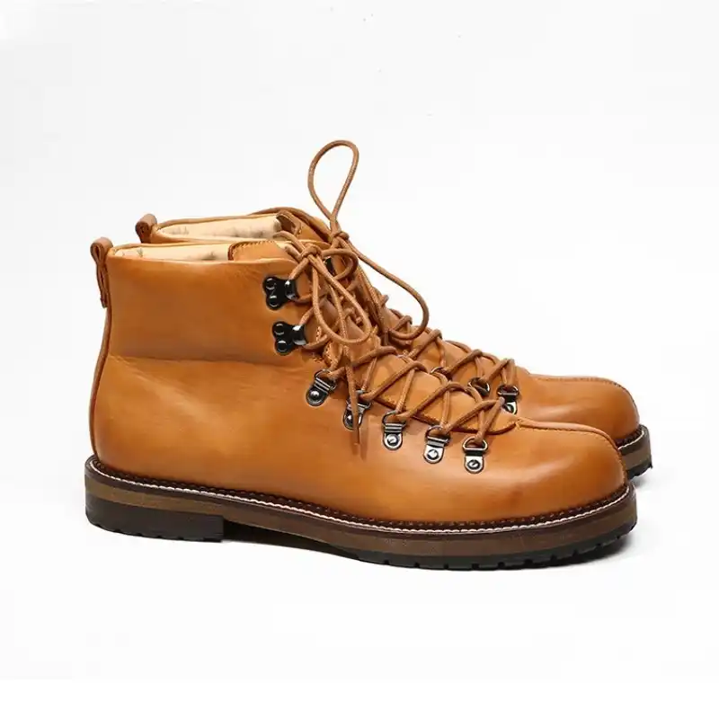 vintage genuine leather lace up boots