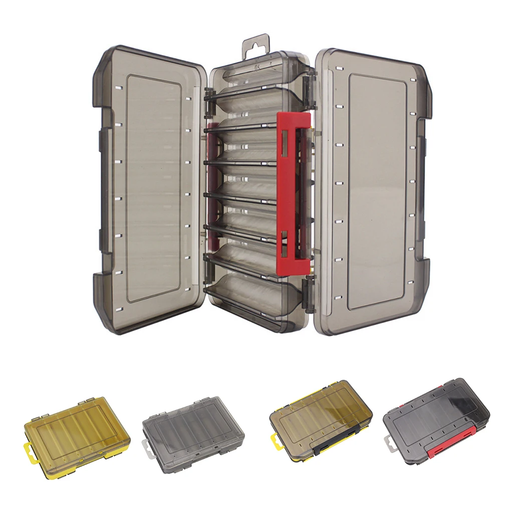 

Double Sided Squid Jigs Box Fishing Tackles Box Fishing Lure Hook Storage Container 12/14 Compartments Case Accessaries Pesca