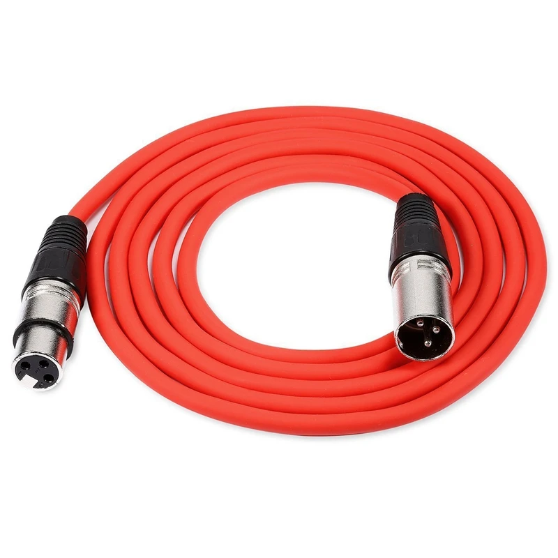 6 Pieces 6.5 Feet / 2m Cable for Microphone XLR Male to XLR Female Skin Rubber Snake Cord Balance of 6 Colors(Green Blue Purple