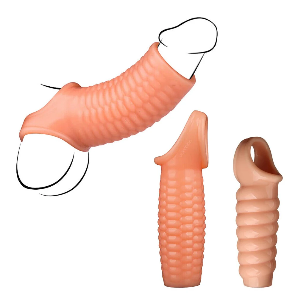 Tanio L/S rozmiar prezerwatywy wydłużające penisa wielokrotnego użytku nakładka na sklep