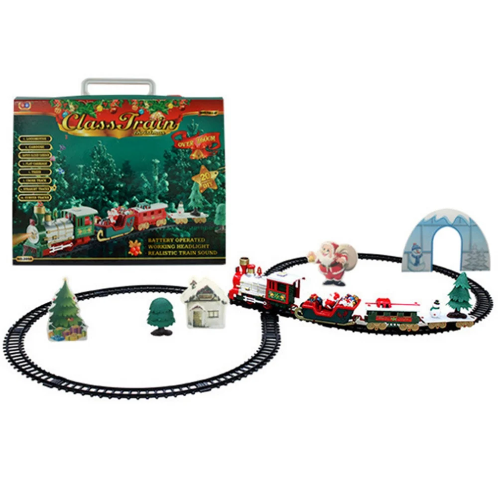 CYSINCOS Рождество электрический вагон поезд Игрушка Детская электрическая игрушка железнодорожный поезд наборы гоночный Дорожный транспорт строительные игрушки - Цвет: E565607