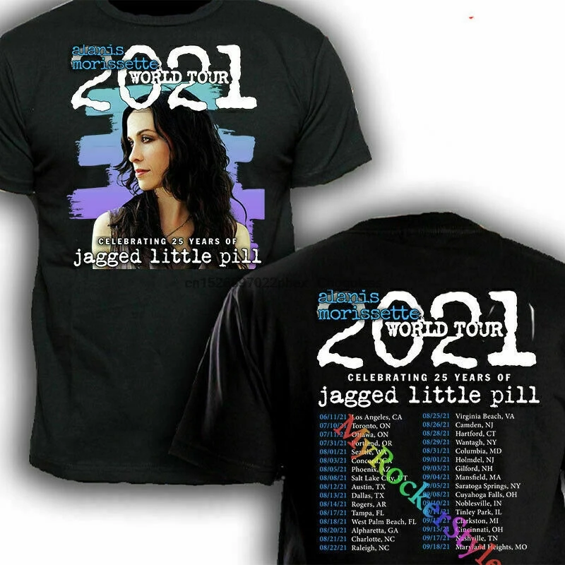 Alanis Morissette Тур 2021 футболка 'Jagged маленький Pill' комплект из черной кофты с