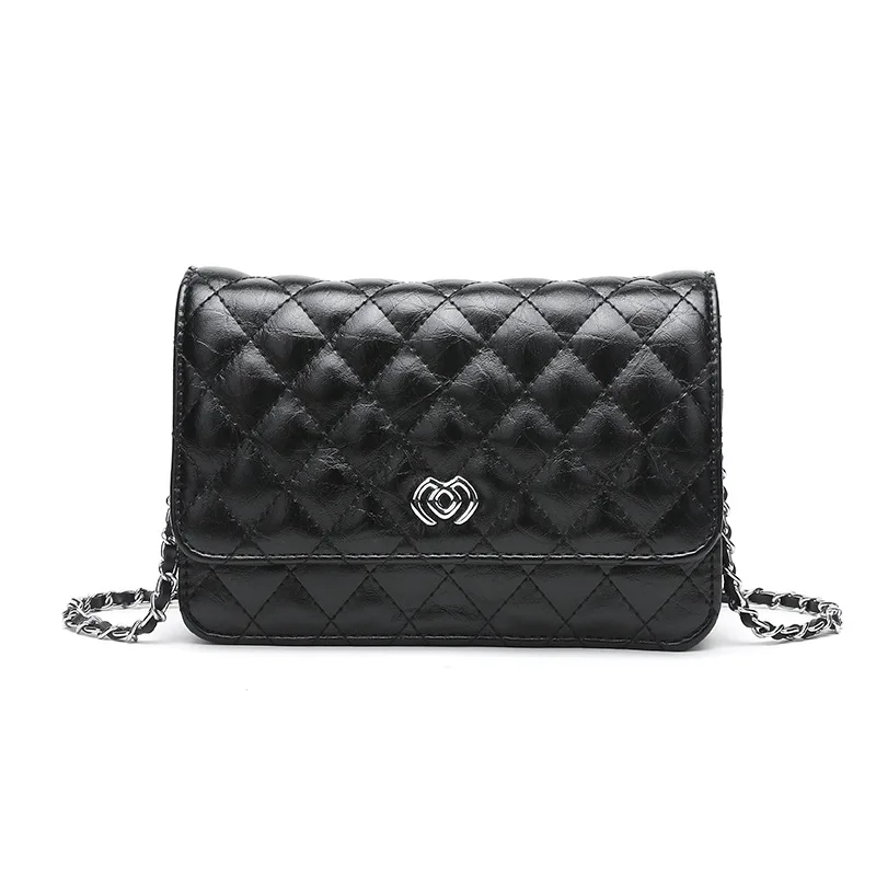 

2019 Spring And Summer New Style Rhombus Chain Bag Half Cover M Lock Shoulder Oblique Women's Small Bag