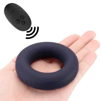Silicone Cock Ring Sex Toys for Men Vibrating Penis Ring USB Charging Delay Ejaculation 10 Frequency Lock Vibro Ring Sex Shop 6