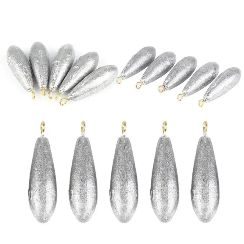 

5 Pcs Lead Weights Water Drop Fishing Sinker Oval Split Shot Olive In Line Fishing Tackle Accessorie Hollow Fishing Tackle 2020