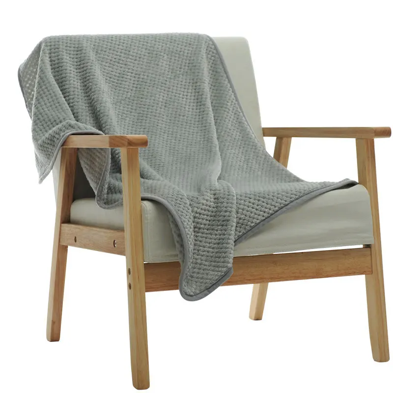 grey 70X100cm Объемное пушистое клетчатое детское одеяло для кровати, весеннее одеяло для малышей, коралловый флис, супер мягкое пушистое детское одеяло - Color: grey 70X100cm