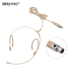 Enhanced Electret Condenser Headworn Headset Microphone with Double Ear Support and Thick Cable