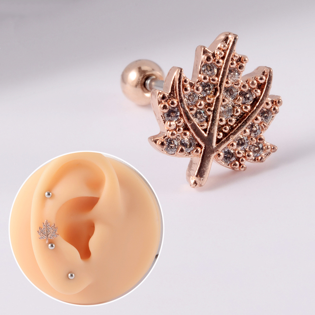 361L Surgical Steel Cz Ear Tragus Cartilage Crystal Lightning Snake Lobe Earrings Helix Earring Barbell Piercing Jewelry 20G