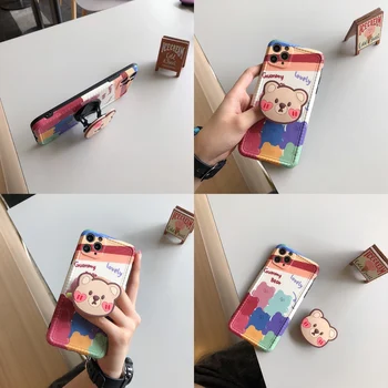 

Silicone Mobile Phone Holder Folded Scaling Shatter-Resistant Cute Cartoon Female Ring Buckle Personality Creative