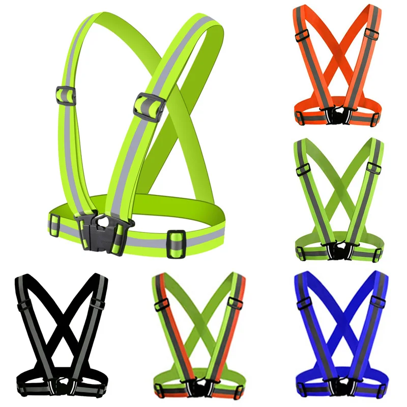5 Colors Highlight Reflective Straps Night Running Riding Clothing Vest Adjustable Safety Vest Elastic Band For Adults Children