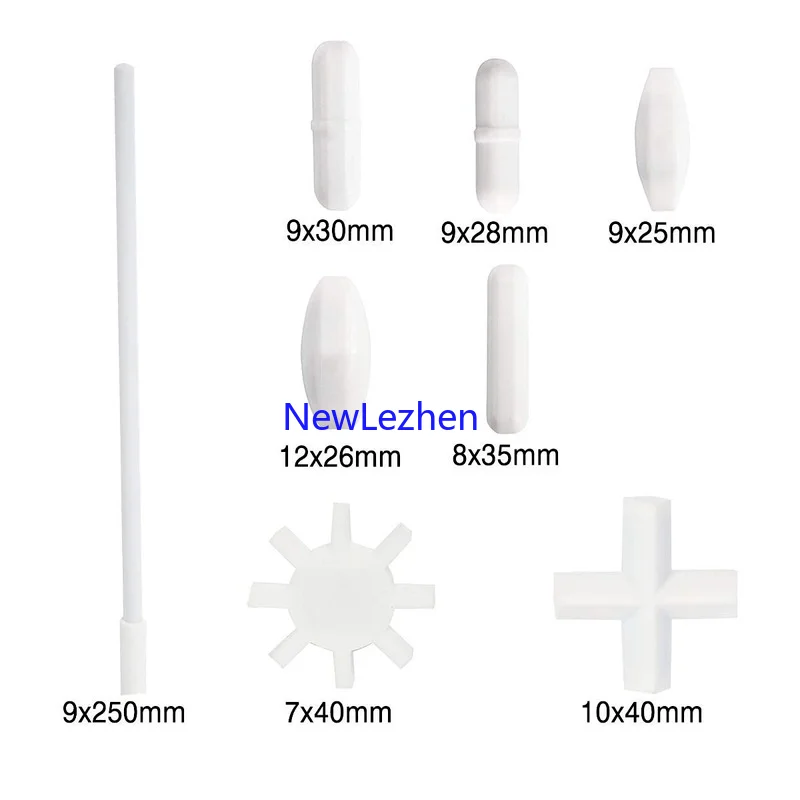 Magnetic Stirrer Bar Oval Octagon Cross Star Gear Cylinder Shape for Mixer Stir + Magnetic Retriever 8 pcs magnetic stirrer