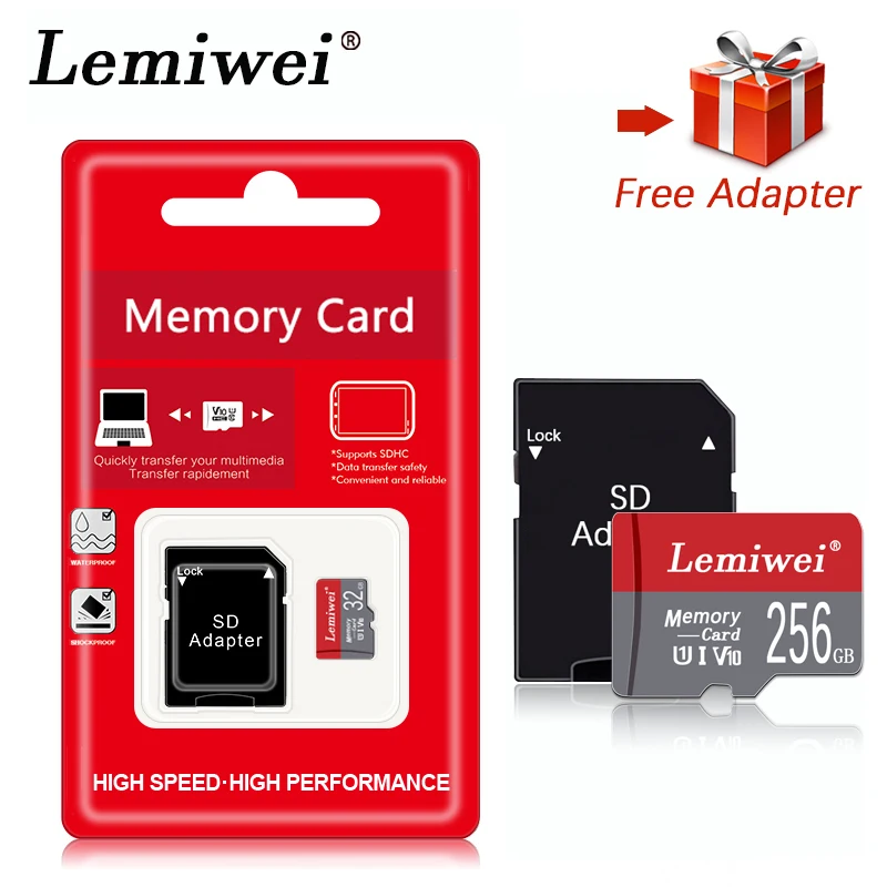 כרטיס זיכרון מיני MicroSd מדגם Lemiwei עם מתאם במתנה 
