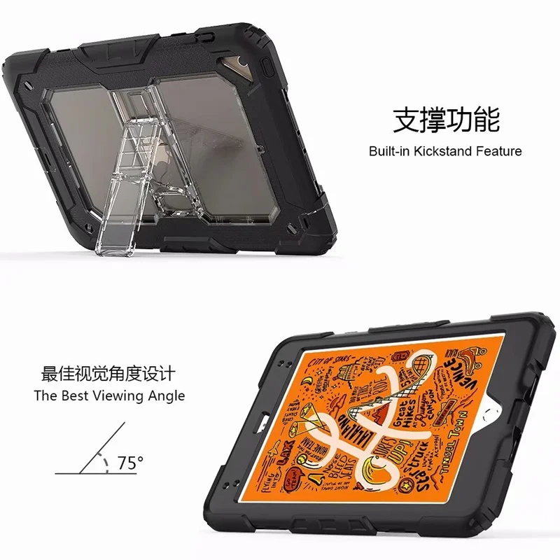 Чехол для Apple iPad mini 5 7," чехол противоударный шейный ремешок сверхмощный силиконовый Безопасный детский чехол для iPad mini 5 чехол