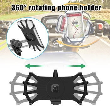 

Bike Phone Holder Stand Silicone Shockproof 360 Rotation Bracket for Bicycle Motorcycle FKU66