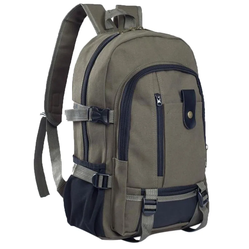 Мужской рюкзак большой вместимости, одноцветная сумка через плечо, водонепроницаемый холщовый рюкзак, студенческий Школьный рюкзак, женские дорожные повседневные сумки