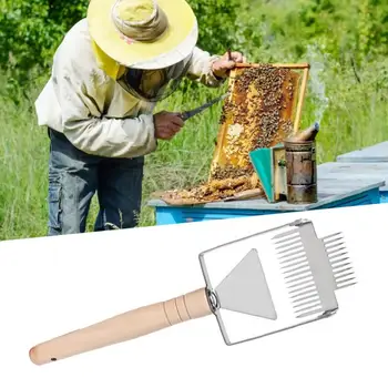 

Honey Scraper Double Needle Honeyhive Scraper Wooden Handle Uncapping Fork Beekeeping Equipment Tools