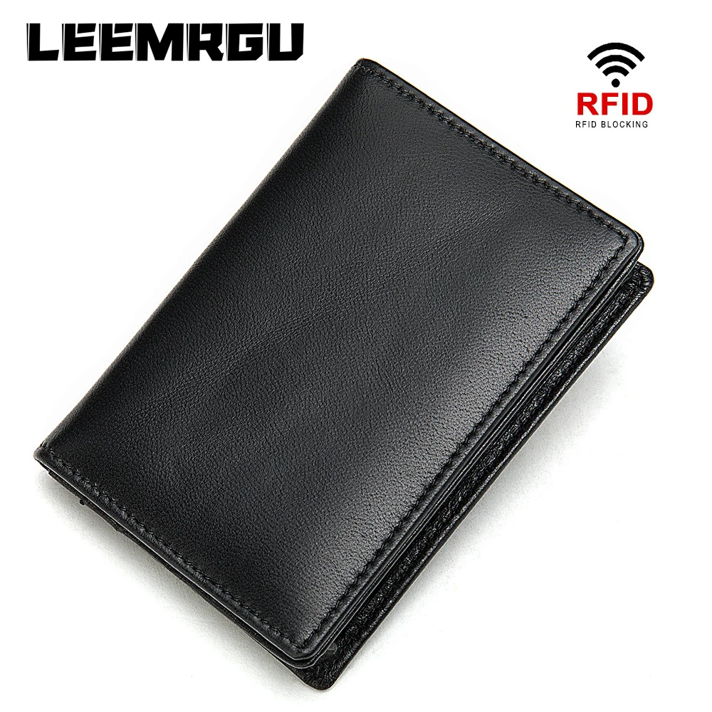 Кожаный мужской кошелек Rfid винтажный кожаный Многофункциональный короткий из