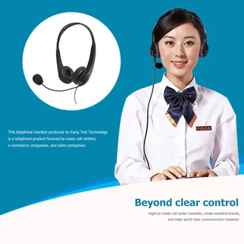 

USB Wired Call Center Headphone Earphone Part Easily Carrying Lightweight for Online Teach Learning Line Control Headset
