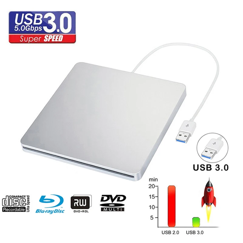 Bluray Горелки USB 3,0 внешний привод BD-RE CD/DVD RW Writer Play 3D 4K Blu-Ray диск для ноутбуков ноутбук windows 10