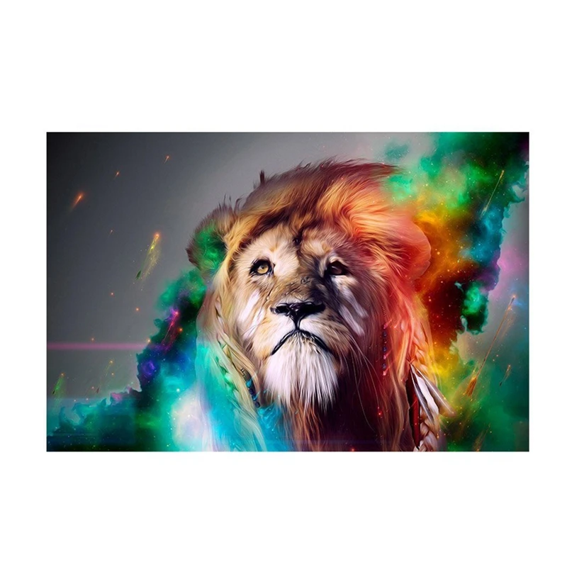 HD Красочные Король Лев живопись Печать на холсте 40X60cm готовы повесить