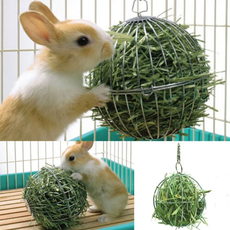 

Pets Supplies Hay Manger Food Ball Stainless Steel Plating Grass Rack Ball for Rabbit Guinea Pig Pet Hamster Suppliy
