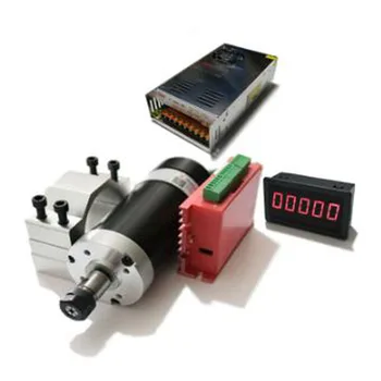 

500W high speed brushless electric spindle kit electric spindle + drive + motor mount +48V switching power supply + tachometer