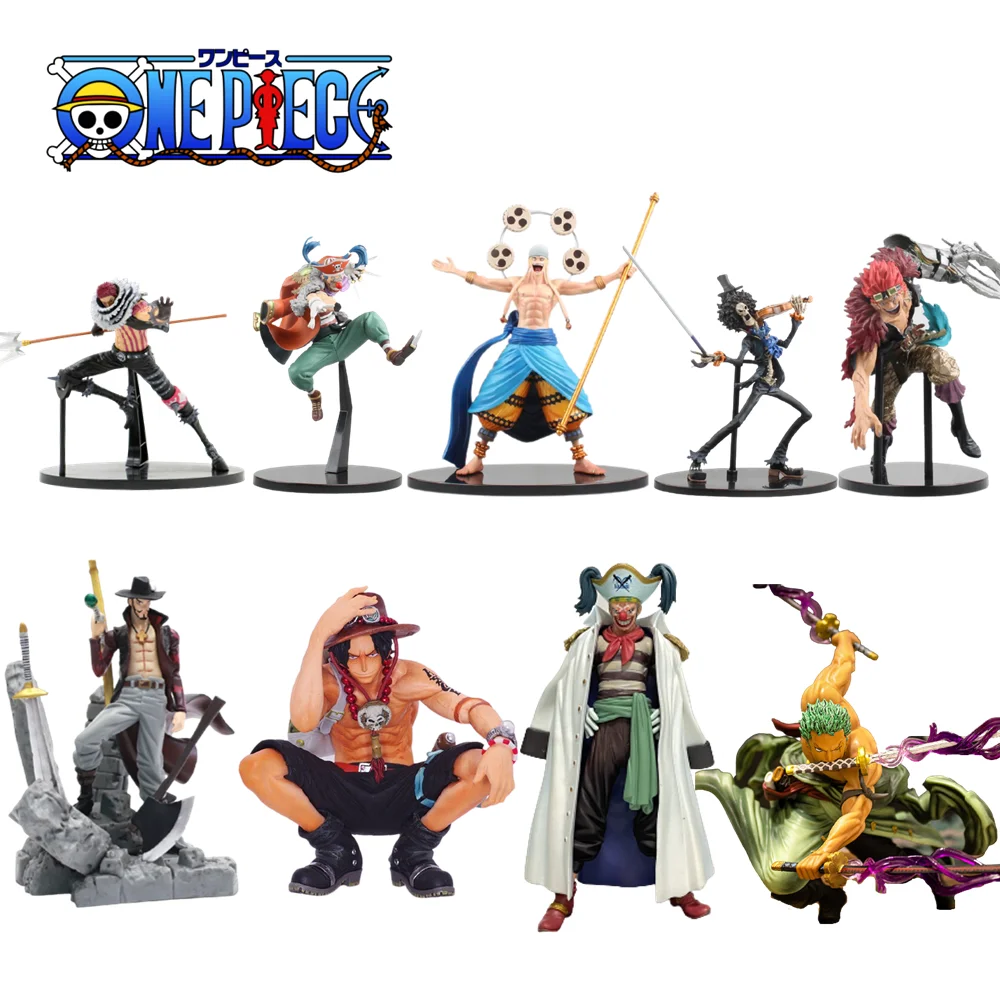 One Piece Anime Figures Zoro Dracule Mihawk Buggy Eustass Kid Enel Ace BROOK Model PVC Toys Action Figma Model BWFC Doll Gift